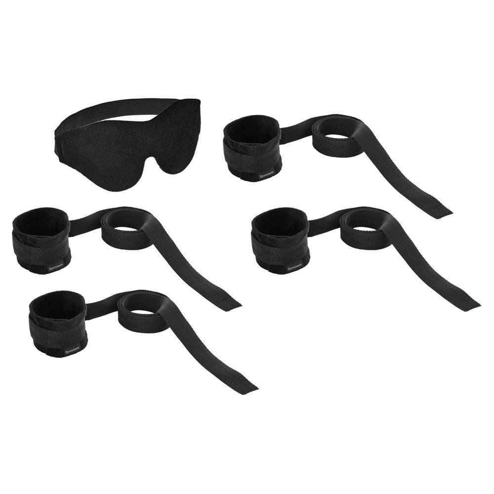 Sportsheets Beginners Bondage Restraint Play Fantasy Kit Black - Spanksy