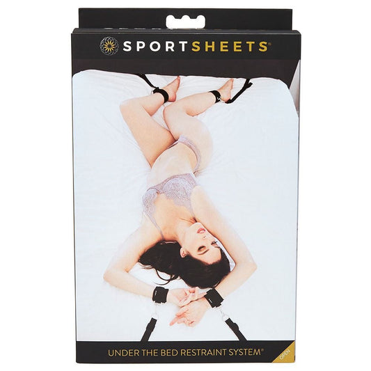 Sportsheets Under the Bed Restraint Kit With Wrist & Ankle Restraints In Black - Spanksy