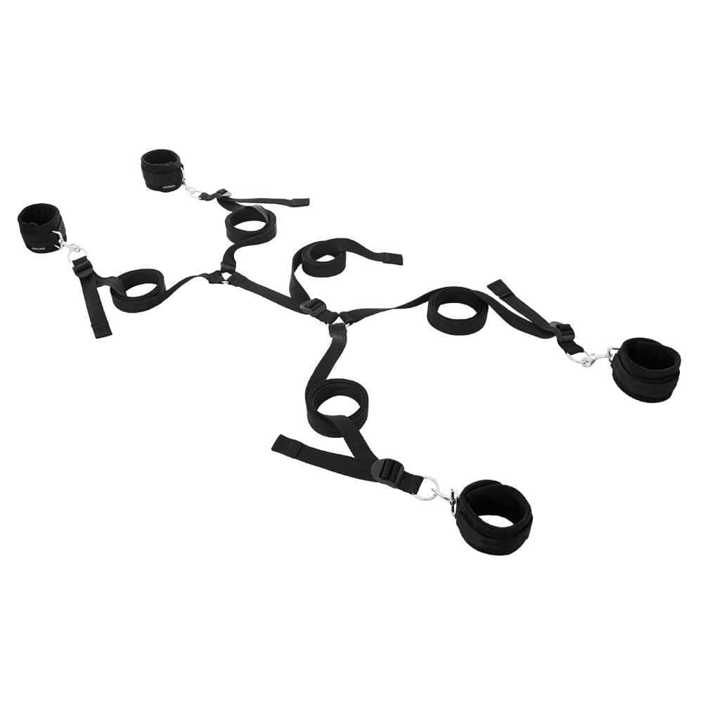 Sportsheets Under the Bed Restraint Kit With Wrist & Ankle Restraints In Black - Spanksy