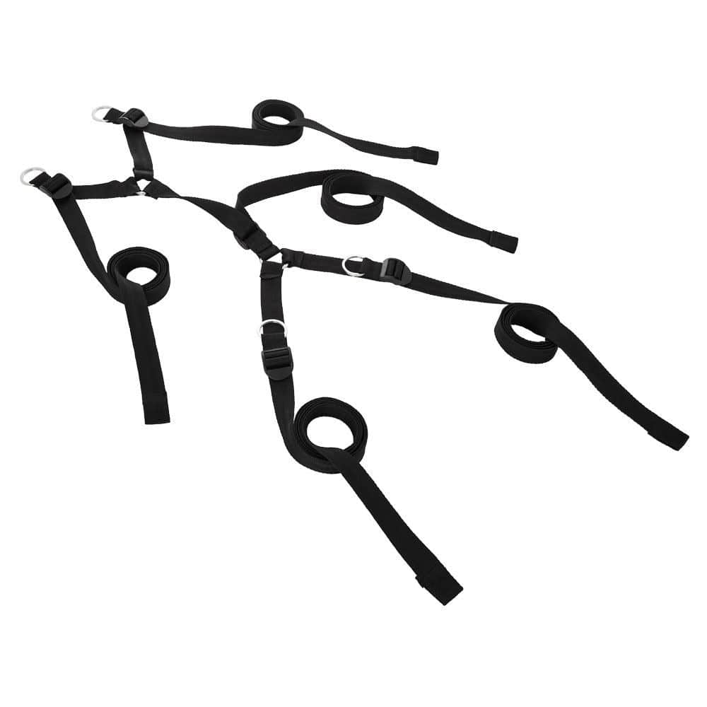 Sportsheets Under the Bed Restraint Kit With Wrist & Ankle Restraints In Black - Spanksy