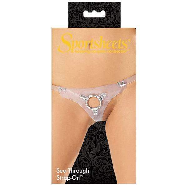 Sportsheets Strap On Peek-A-Boo See-Through Harness Multi Size O Rings - Spanksy