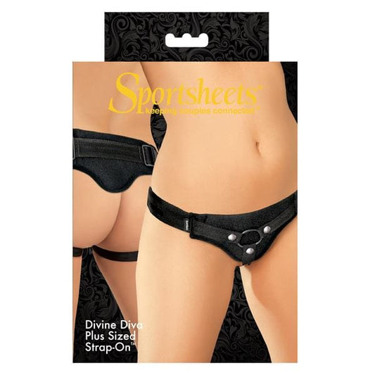 Sportsheets Strap On Plus Size Divine Diva Harness Black - Spanksy