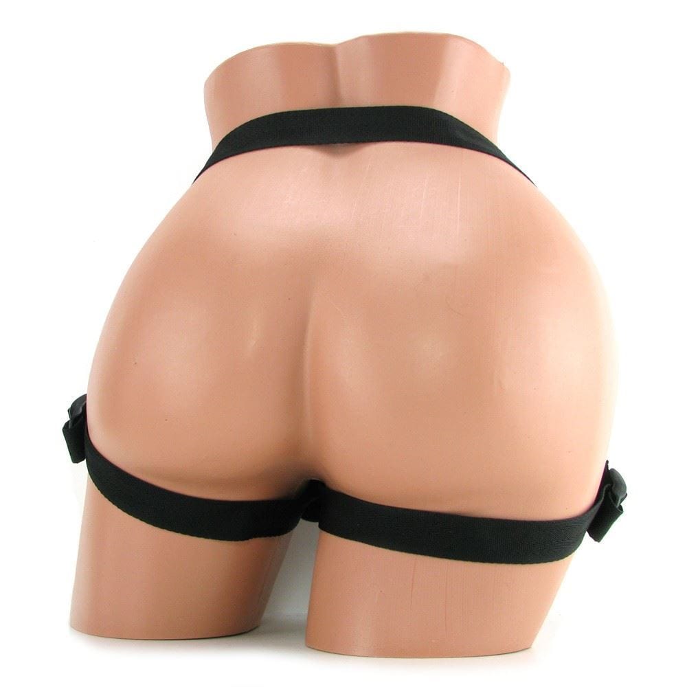 Sportsheets Strap On Vibrating Velvet Harness Multi Size O Rings Black - Spanksy