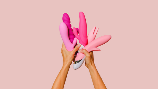 Hand holding laods of different rabbit vibrators