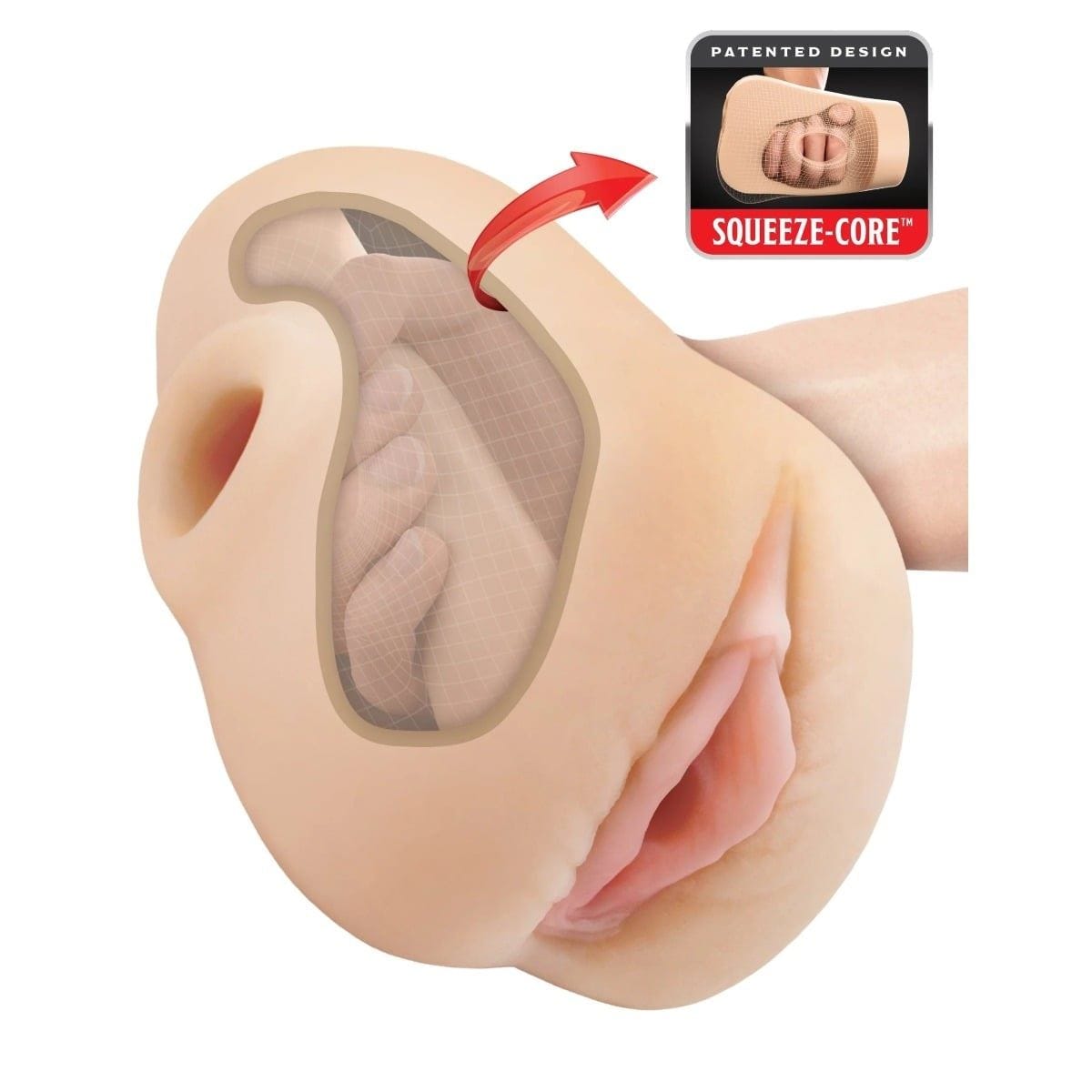PDX Plus Pussy Pounder Squeeze Stroker Light - Masturbator, Textured Sleeve