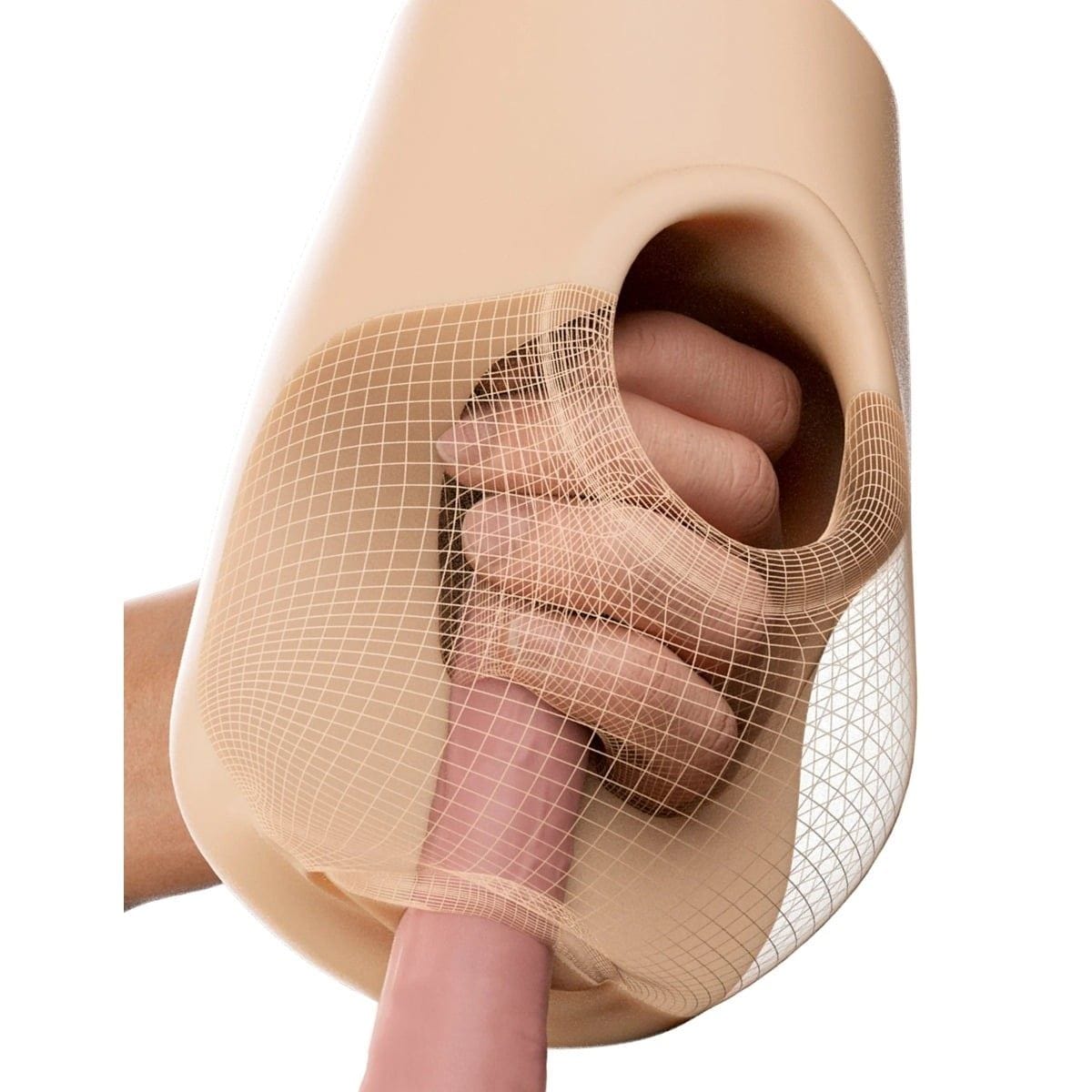 PDX Plus Pussy Pounder Squeeze Stroker Light - Masturbator, Textured Sleeve