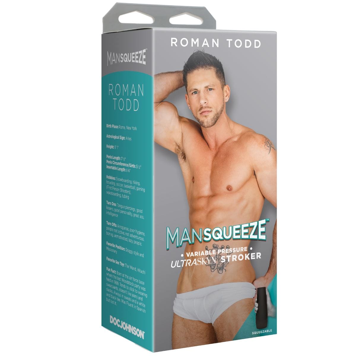 Man Squeeze Roman Todd Ultraskyn Stroker Ass Vanilla - Masturbator Adult Toy