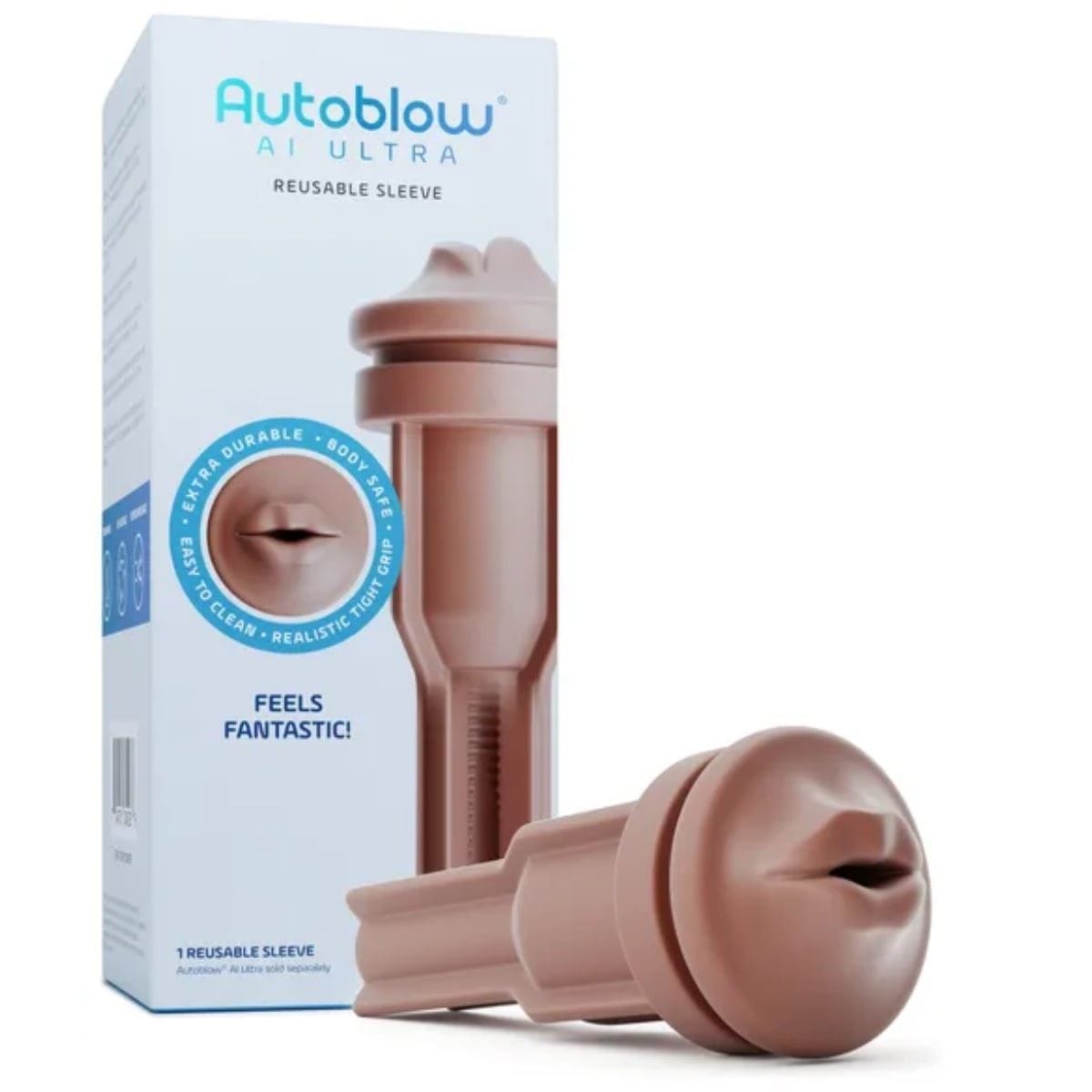 Autoblow Male Masturbators Autoblow AI Ultra Reusable Mouth Sleeve Chocolate - Masturbator, Textured Sleeve