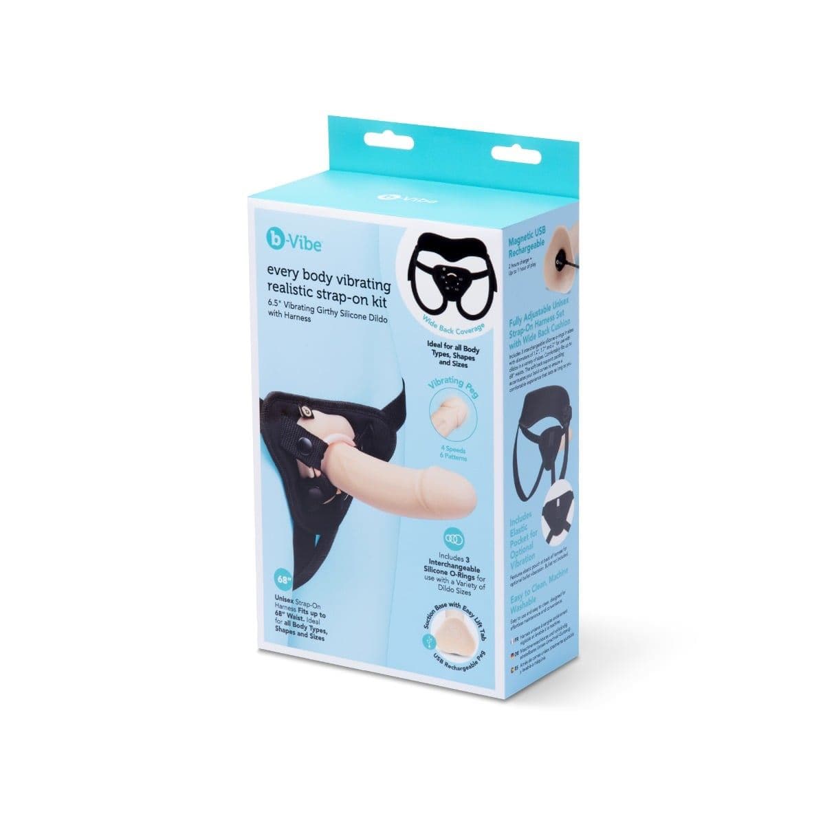 B-Vibe Strap On Dildo & Harness B-Vibe Every Body Vibrating Realistic Strap on Kit - Complete Kit