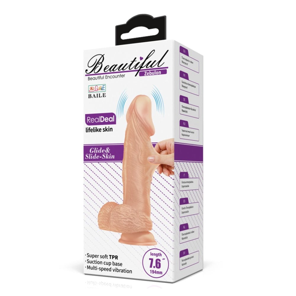 Vibrating Dildo Sex Toy Multi Speed Vibrator Soft Feel 7.6 Inch - Spanksy