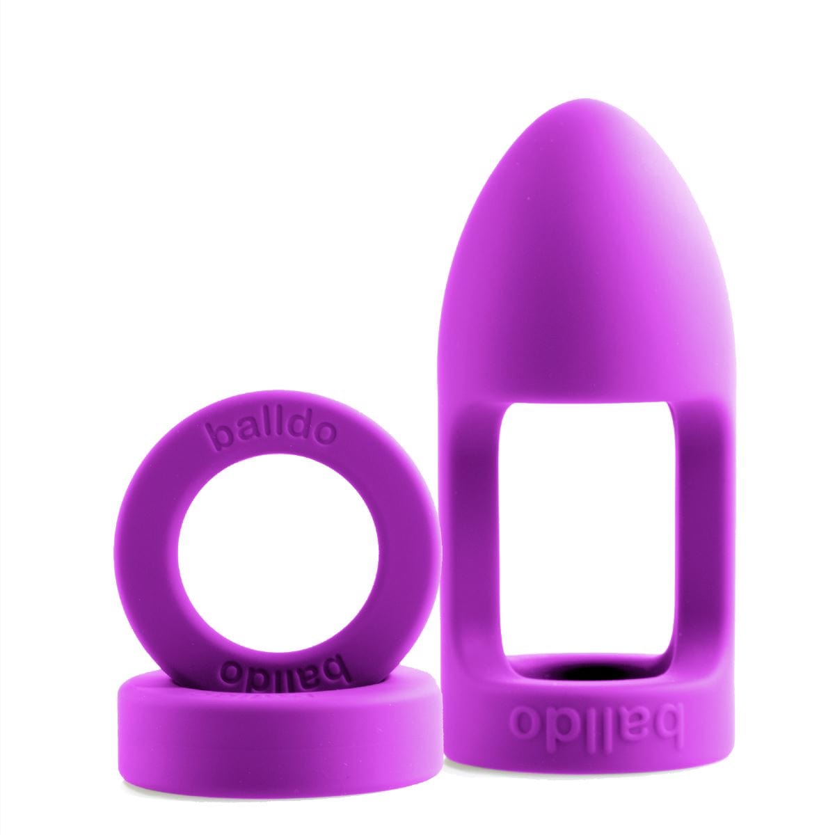 Balldo Cock Rings Balldo Set Purple - Innovative Ball Sex Device with Adjustable Rings Silicone