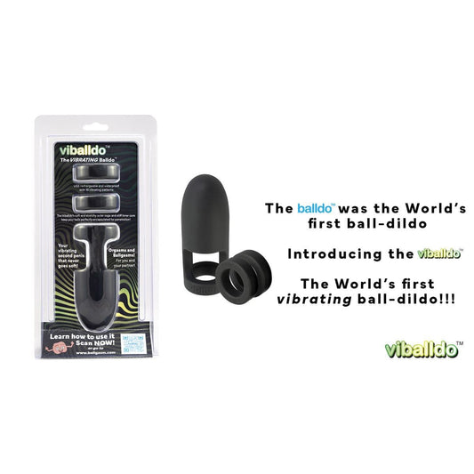Balldo Cock Rings Balldo Viballdo Black - Vibrating Ball Sex Toy with 10 Program Motor Silicone