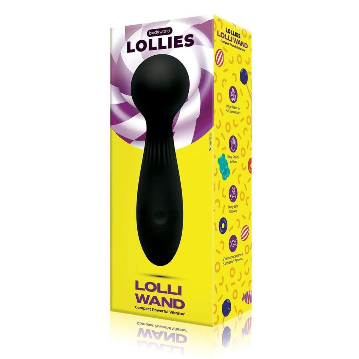 Bodywand Wand Vibrators Bodywand Lollies Lolli Wand Massager Black - Multiple Vibration Modes