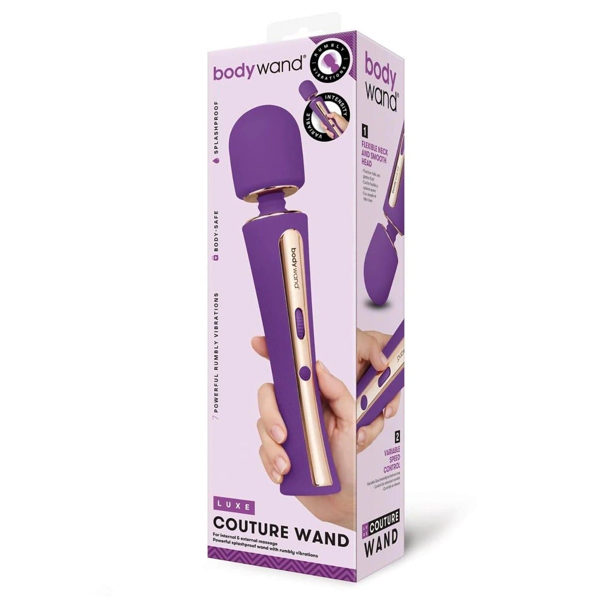 Bodywand Wand Vibrators BODYWAND LUXE COUTURE- PURPLE - Multiple Vibration Modes, Body-Safe Silicone