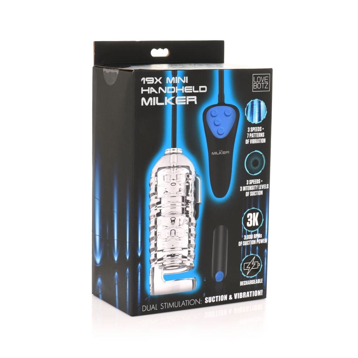 Lovebotz Mini Handheld Milker Suction Masturbator Clear - Masturbator, Suction