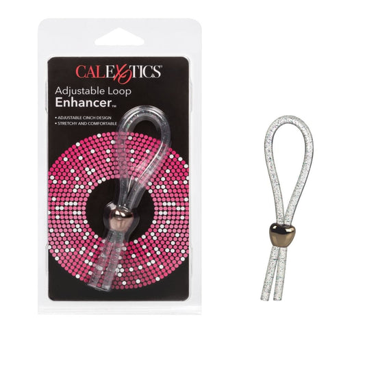 California Exotics Cock Rings CalExotics Adjustable Loop Enhancer - Clear Glitter Ring for Enhanced Pleasure