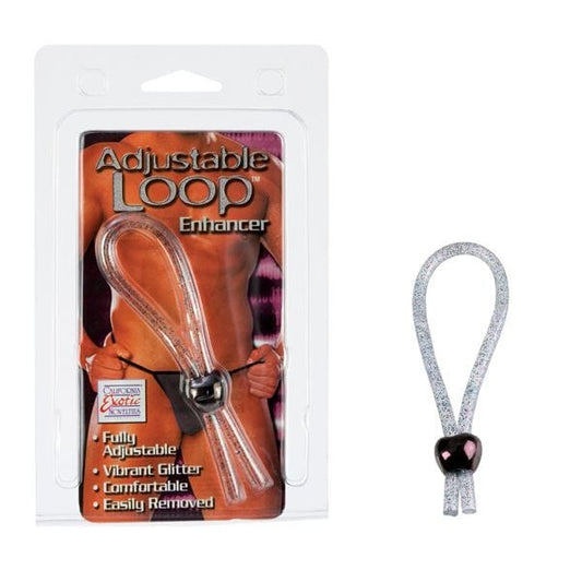 California Exotics Cock Rings CalExotics Adjustable Loop Enhancer - Clear Glitter Ring for Enhanced Pleasure