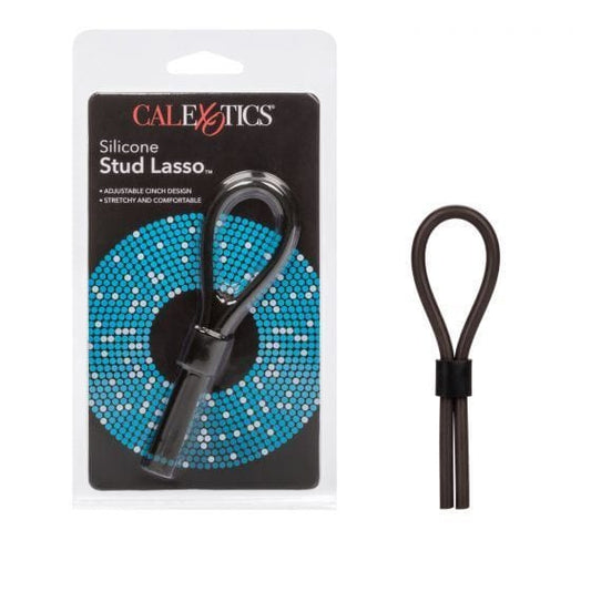 California Exotics Cock Rings CalExotics Silicone Stud Lasso - Adjustable Black Lasso Ring Silicone Adjustable