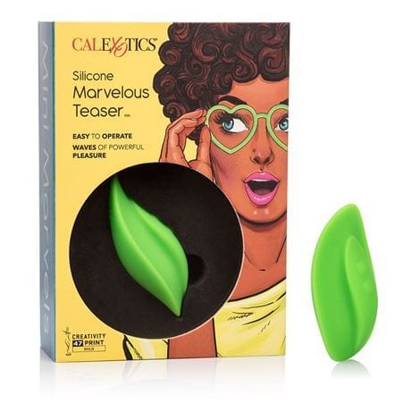 California Exotics Realistic Vibrators Mini Marvels Marvelous Teaser: 10 Function Silicone Leaf Massager