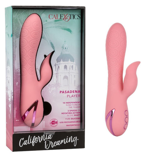 California Exotics Realistic Vibrators Pasadena Player Rotating Vibrator with Flickering Teaser: Waterproof Silicone Dual-Stimulation Vibe