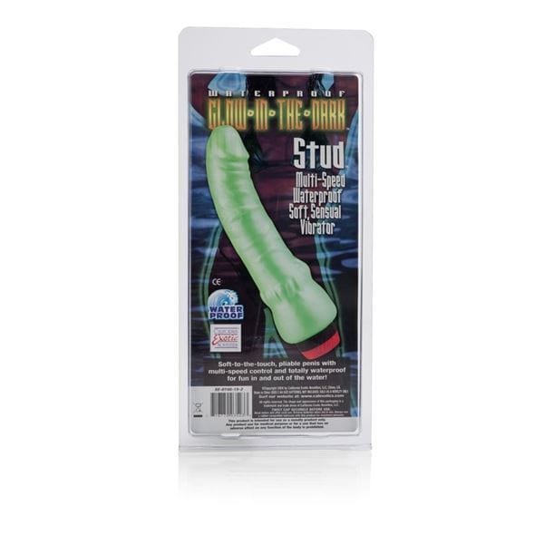 California Exotics Realistic Vibrators Waterproof Glow in the Dark Stud Mint: Luminous Multi Speed Vibrator