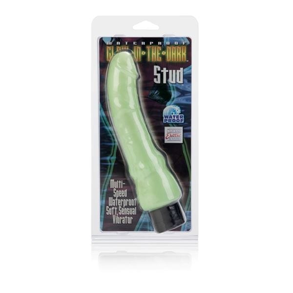 California Exotics Realistic Vibrators Waterproof Glow in the Dark Stud Mint: Luminous Multi Speed Vibrator