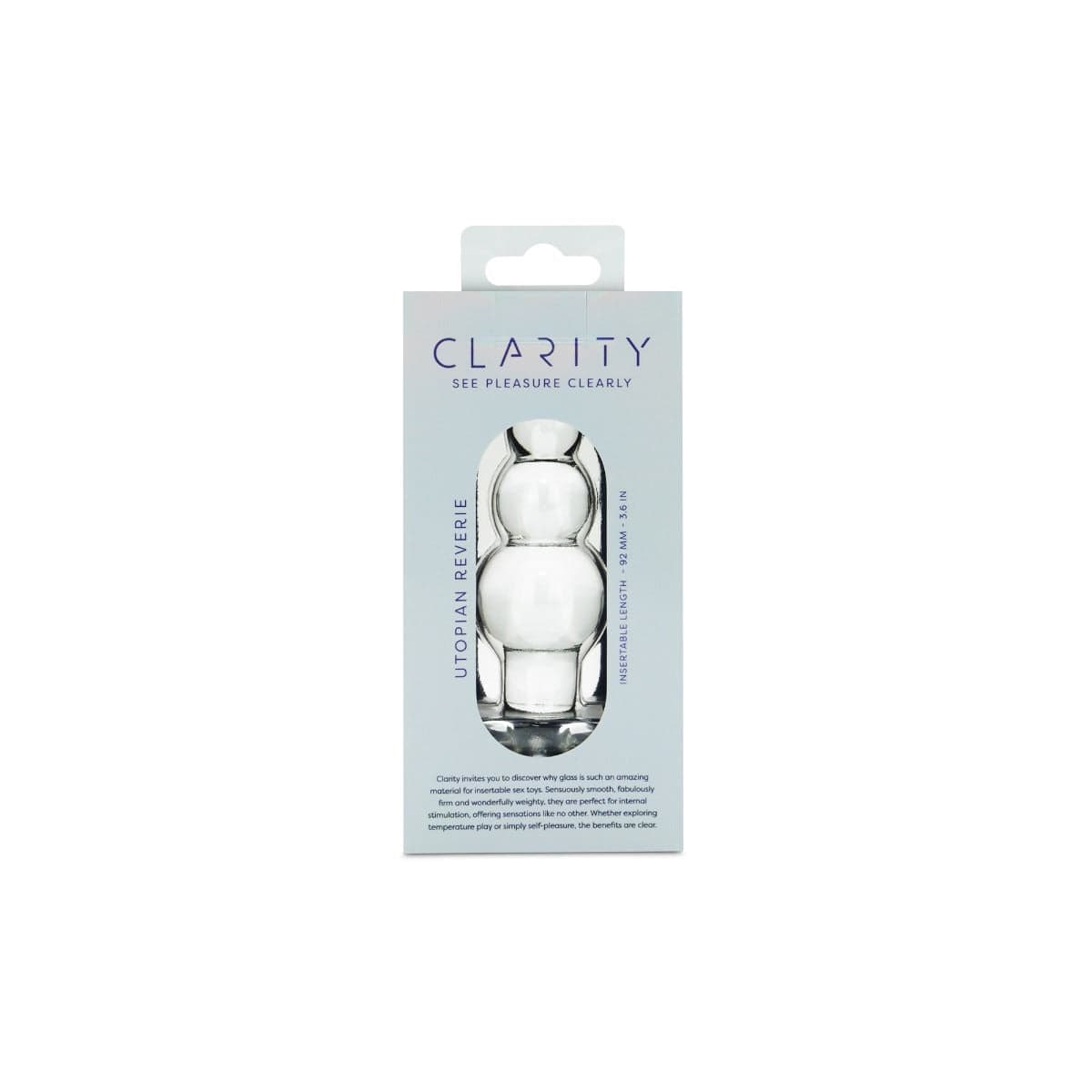 Clarity Anal Beads Clarity Utopian Reverie Glass Anal Beads: 3.6 Inch Progressive Pleasure for Anal Stimulation