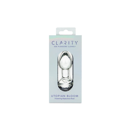Clarity Butt Plugs Clarity Utopian Bloom Tapered Glass Butt Plug: 4.3 Inch Elegant Anal Play