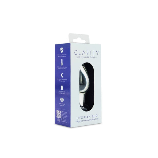 Clarity Butt Plugs Clarity Utopian Bud Glass Butt Plug: 3.5 Inch Beginner-Friendly Anal Pleasure