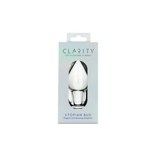 Clarity Butt Plugs Clarity Utopian Bud Glass Butt Plug: 3.5 Inch Beginner-Friendly Anal Pleasure