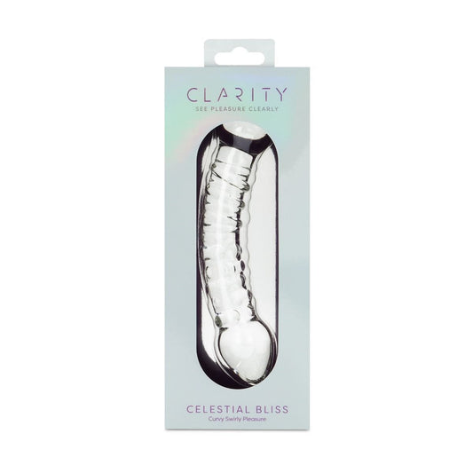 Clarity Realistic Dildos Clarity Celestial Bliss Glass Dildo: Double Bulb Temperature Play Wand