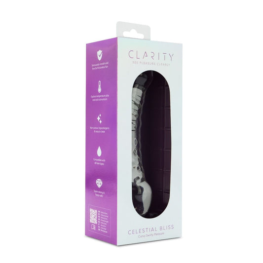 Clarity Realistic Dildos Clarity Celestial Bliss Glass Dildo: Double Bulb Temperature Play Wand