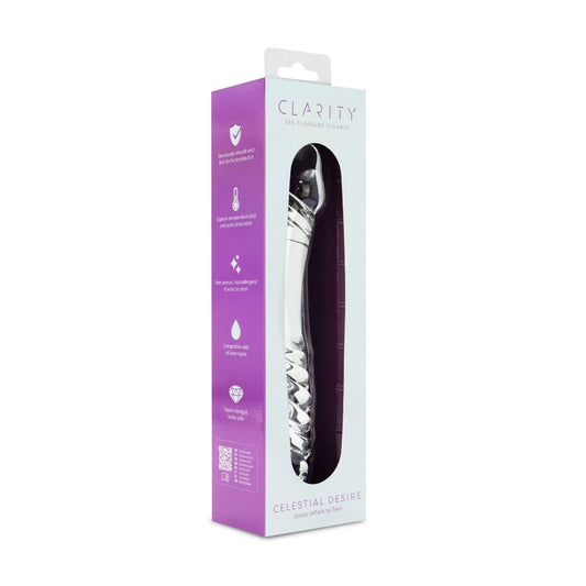 Clarity Realistic Dildos Clarity Celestial Desire Double Ended Glass Dildo: 7.4 Inch Deep Pleasure for Versatile Play