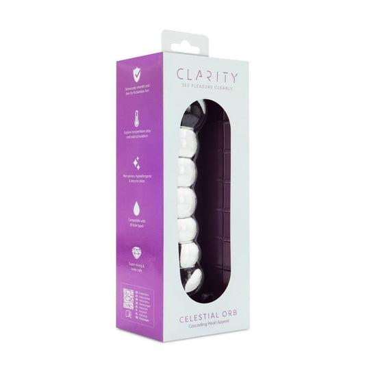 Clarity Realistic Dildos Clarity Celestial Orb Glass Dildo: Double Ended 5.4" Pleasure Wand for Couples