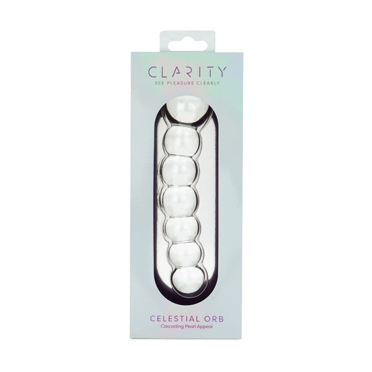 Clarity Realistic Dildos Clarity Celestial Orb Glass Dildo: Double Ended 5.4" Pleasure Wand for Couples