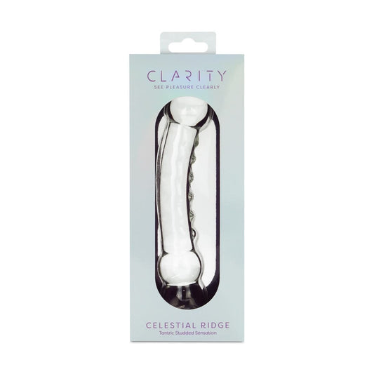 Clarity Realistic Dildos Clarity Celestial Ridge Textured Glass Dildo: 6.4 Inch for Bold Pleasures