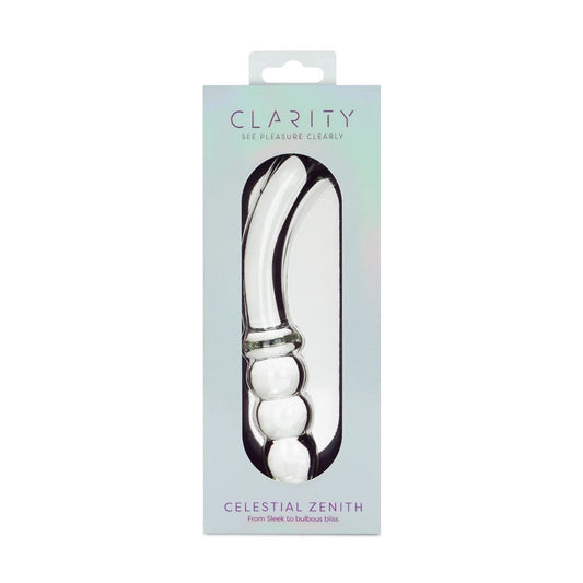 Clarity Realistic Dildos Clarity Celestial Zenith Curved Double Ended Glass Dildo: Enhance Your Pleasure with a 6.5-Inch Elegance