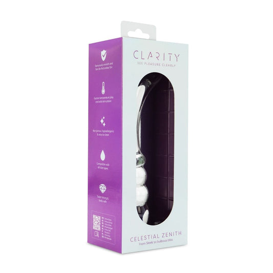 Clarity Realistic Dildos Clarity Celestial Zenith Curved Double Ended Glass Dildo: Enhance Your Pleasure with a 6.5-Inch Elegance