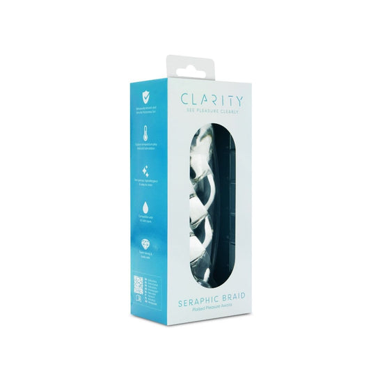 Clarity Realistic Dildos Clarity Seraphic Braid Spiral Glass Dildo: 5.7 Inch Textured Sensation for Couples
