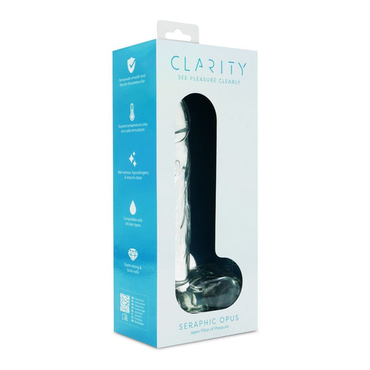 Clarity Realistic Dildos Clarity Seraphic Opus Sculpted Glass Dildo - 7.2" Weighty Artistry