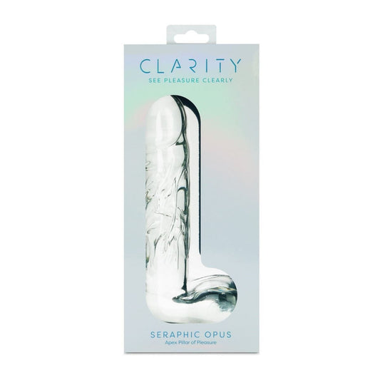 Clarity Realistic Dildos Clarity Seraphic Opus Sculpted Glass Dildo - 7.2" Weighty Artistry