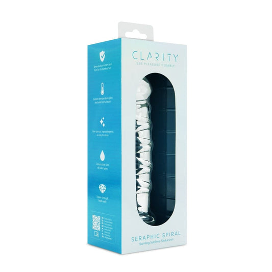 Clarity Realistic Dildos Clarity Seraphic Spiral Glass Dildo: 160mm Textured Spiral for Sensational Pleasure
