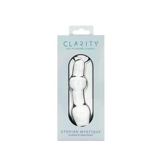 Clarity Realistic Dildos Clarity Utopian Mystique Ribbed Glass Anal Dildo - 5.2" Anal