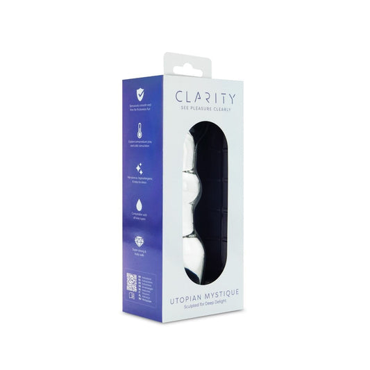 Clarity Realistic Dildos Clarity Utopian Mystique Ribbed Glass Anal Dildo - 5.2" Anal