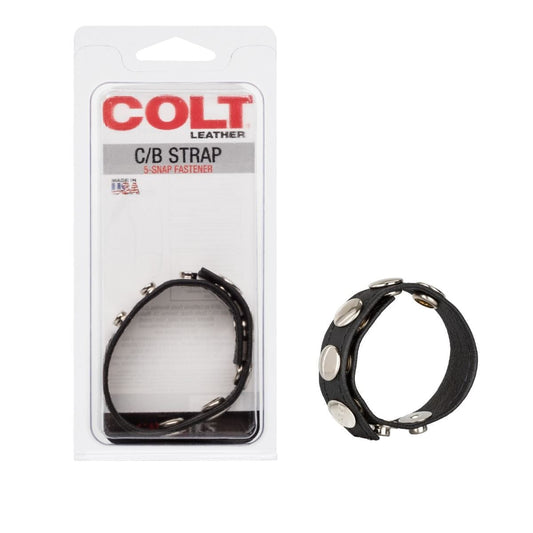COLT Cock Rings COLT Adjust 5 Snap Leather Cock Ring - Adjustable Leather Support