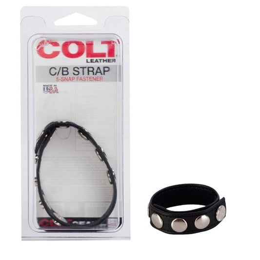 COLT Cock Rings COLT Adjust 5 Snap Leather Cock Ring - Adjustable Leather Support