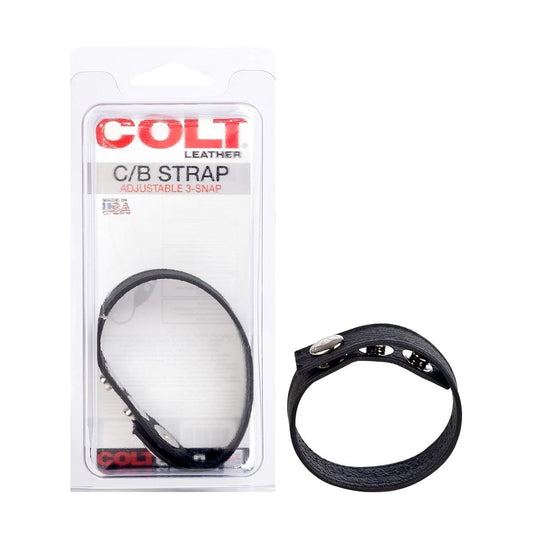COLT Cock Rings COLT Adjustable 3 Snap Leather Strap: Classic Leather Cock Ring for Enhanced Erection Support