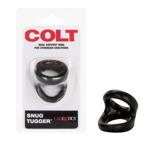 COLT Cock Rings COLT Snug Tugger Black - Double Cock Ring with Ball Strap