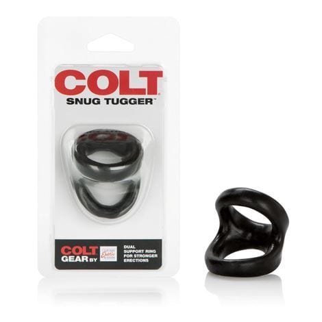 COLT Cock Rings COLT Snug Tugger Black - Double Cock Ring with Ball Strap