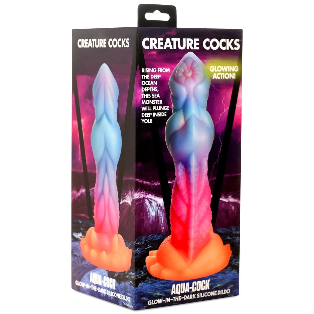 Creature Cocks Fantasy Dildos Creature Cocks Aqua Cock Glow In The Dark Silicone Dildo - Fantasy Dildo